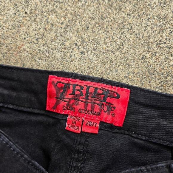 Vtg Y2k TRIPP NYC Multi Strap Zippers D-ring Grunge Goth Bondage Pants 26" Waist - Picture 6 of 8